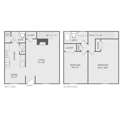 The Maple floorplan at Willow Apartments, Nashville, TN